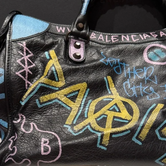 Balenciaga Black Graffiti Classic City Bag - Limited Edition- RARE - Picture 3 of 16
